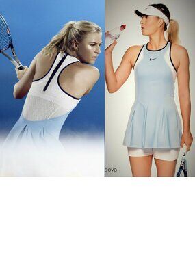 Nwt Nike Maria Sharapova Blue Tennis Dress w/ Back Zipper pleated skirt S Small